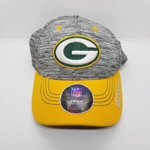 Green Bay Packers NFL Team Apparel youth hat gray space dye partial tags
